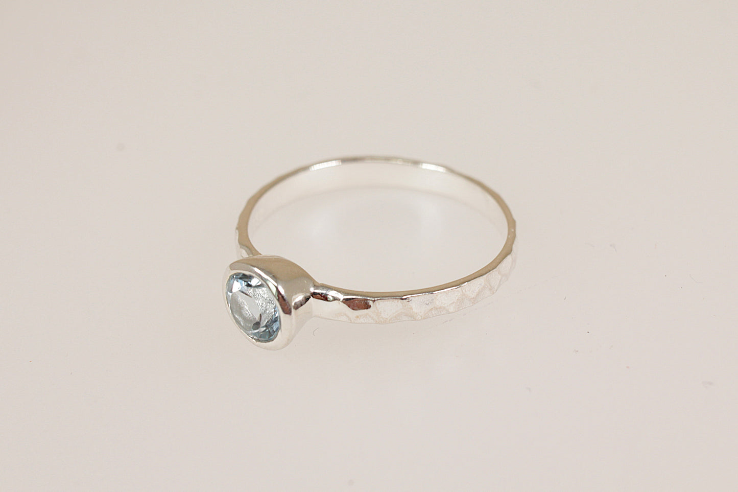 Silver Topaz Solitaire Ring