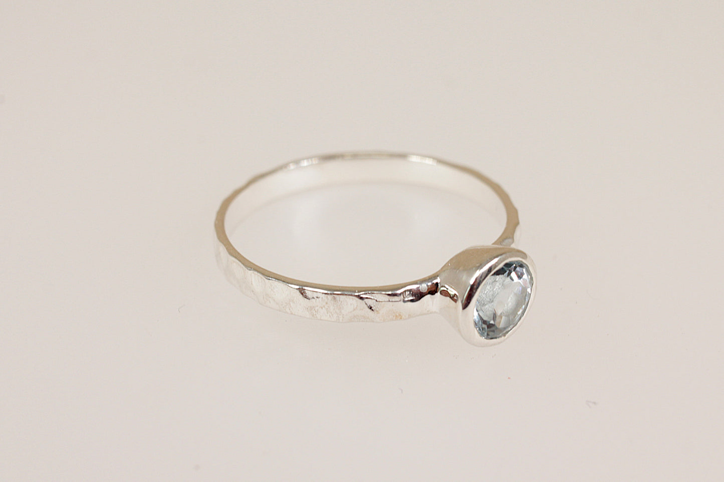 Silver Topaz Solitaire Ring