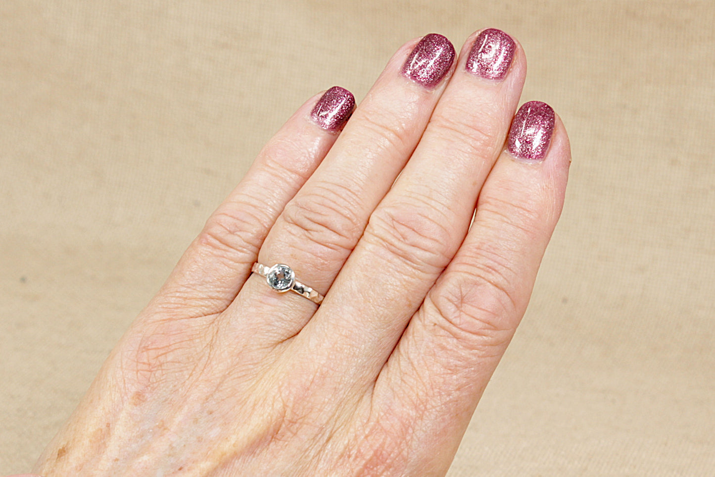 Silver Topaz Solitaire Ring