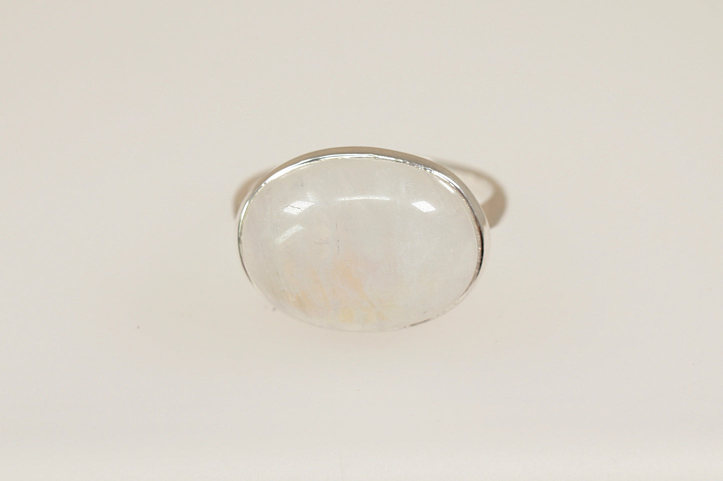 Silver Moonstone Solitaire Statement Ring
