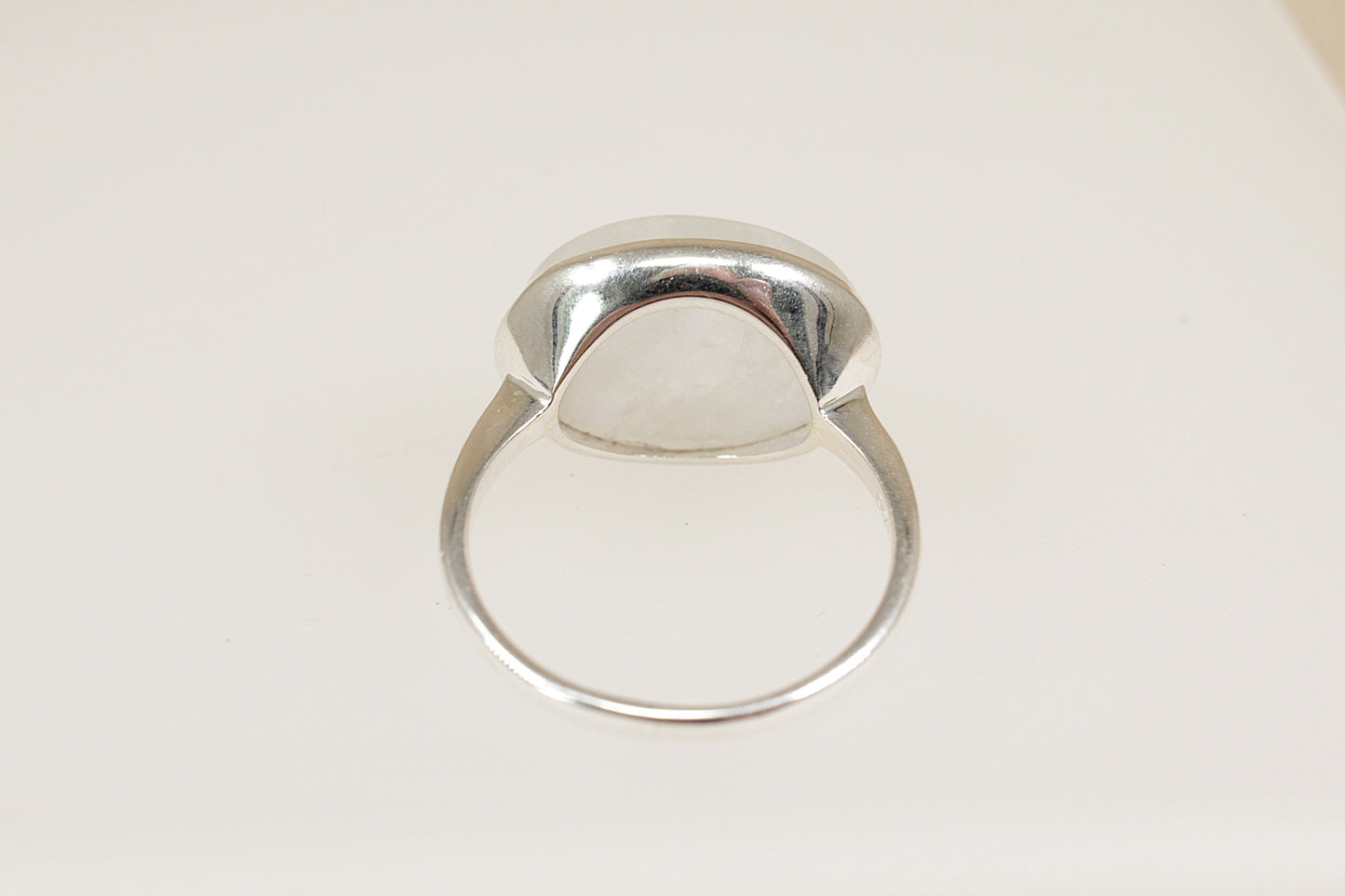 Silver Moonstone Solitaire Statement Ring