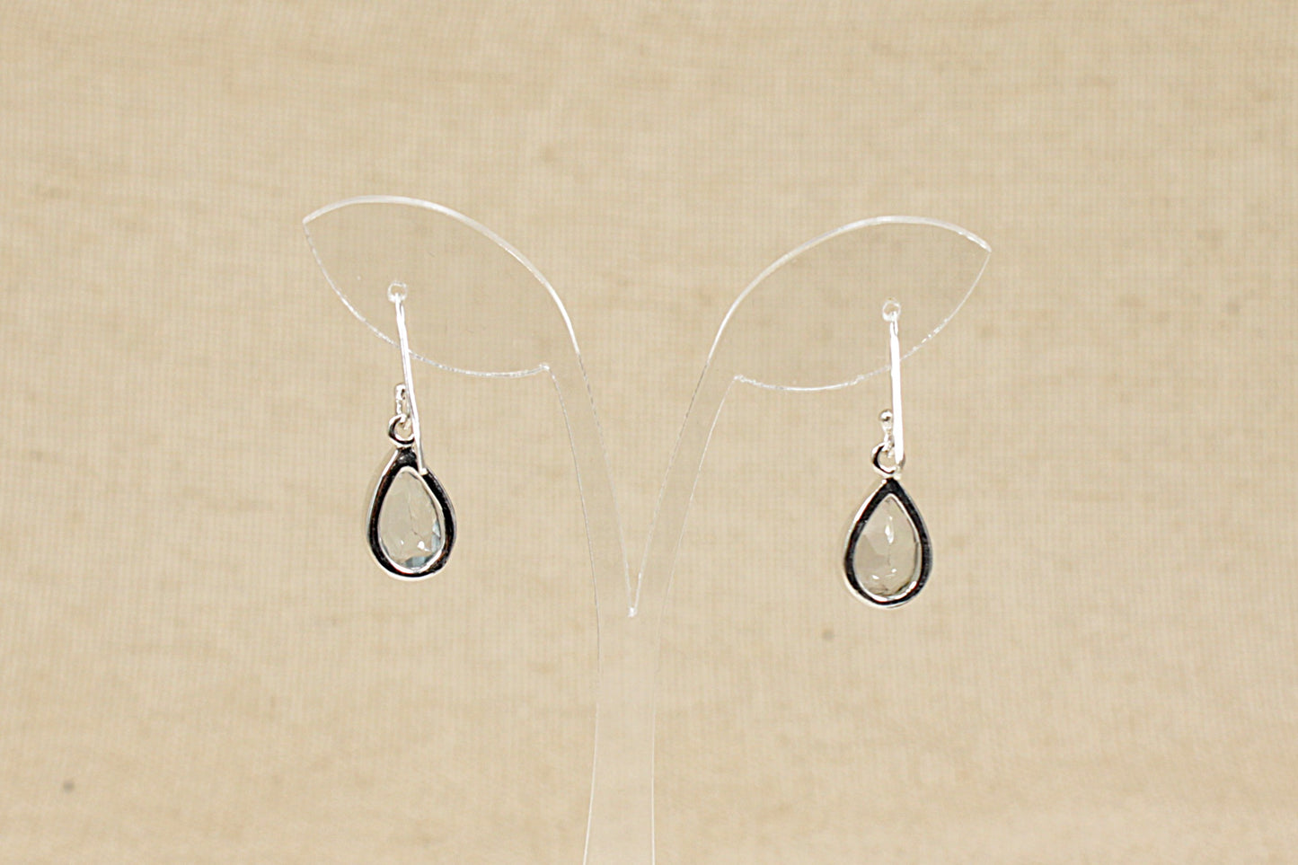 Silver Blue Topaz Drop Earrings
