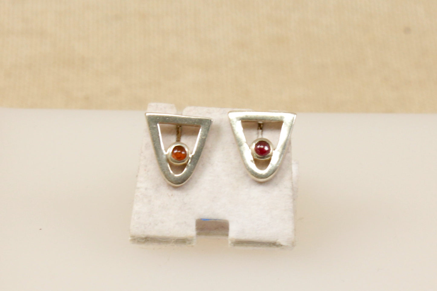 Silver Amethyst Stud Earrings