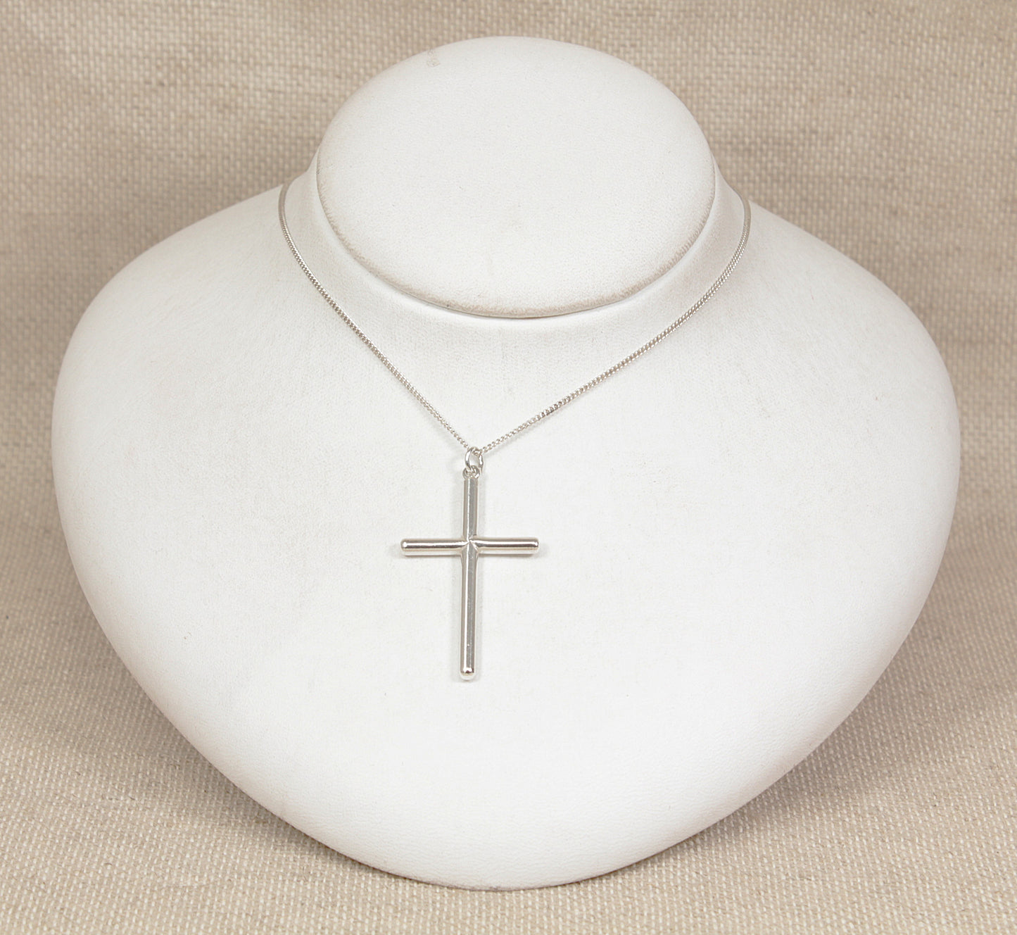 Silver Cross Pendant & Chain Necklace