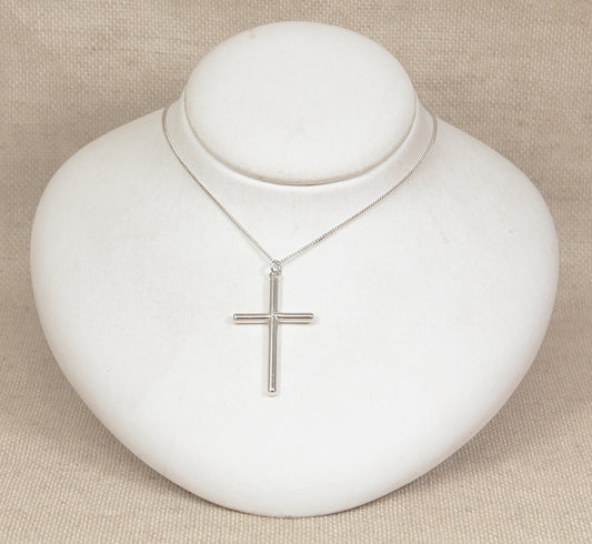 Silver Cross Pendant & Chain Necklace