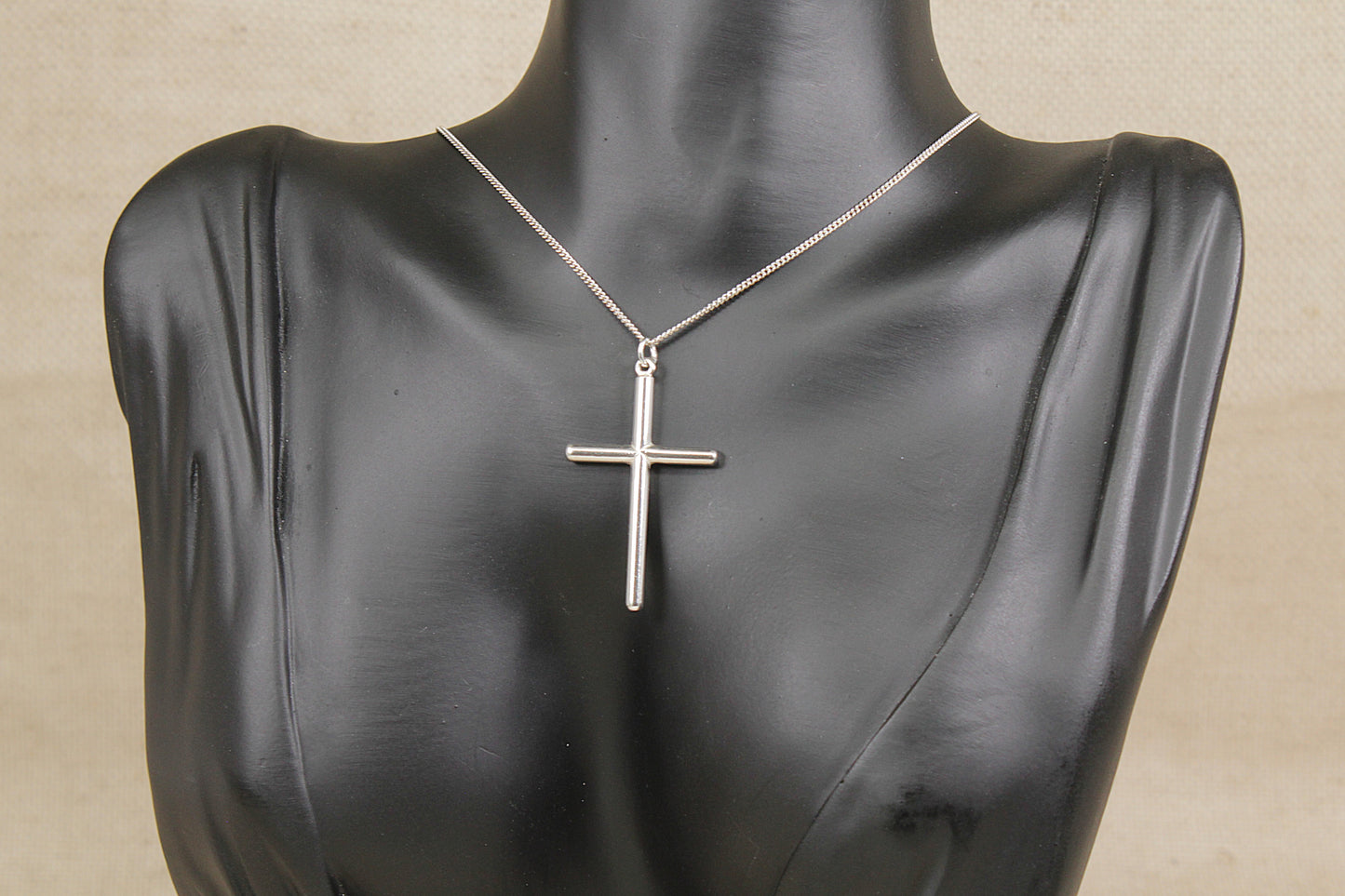 Silver Cross Pendant & Chain Necklace