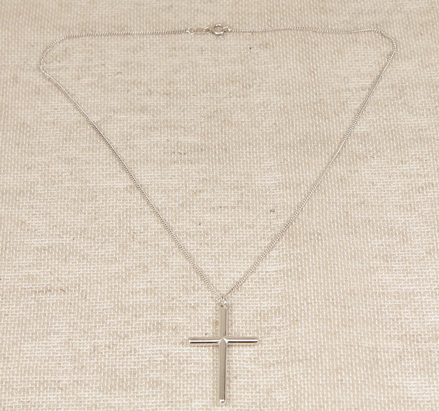 Silver Cross Pendant & Chain Necklace