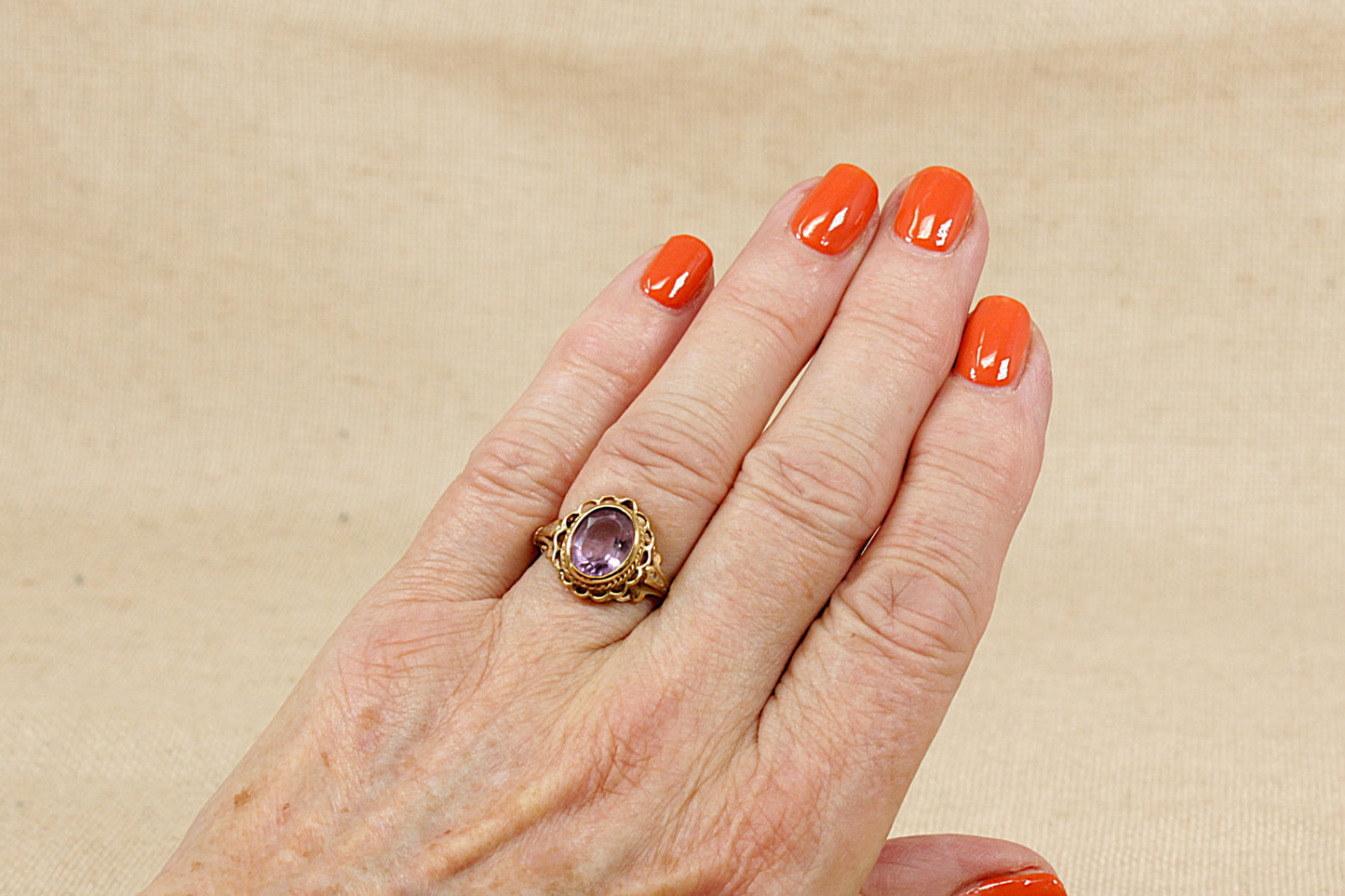 Vintage 9ct Amethyst Gold Ring