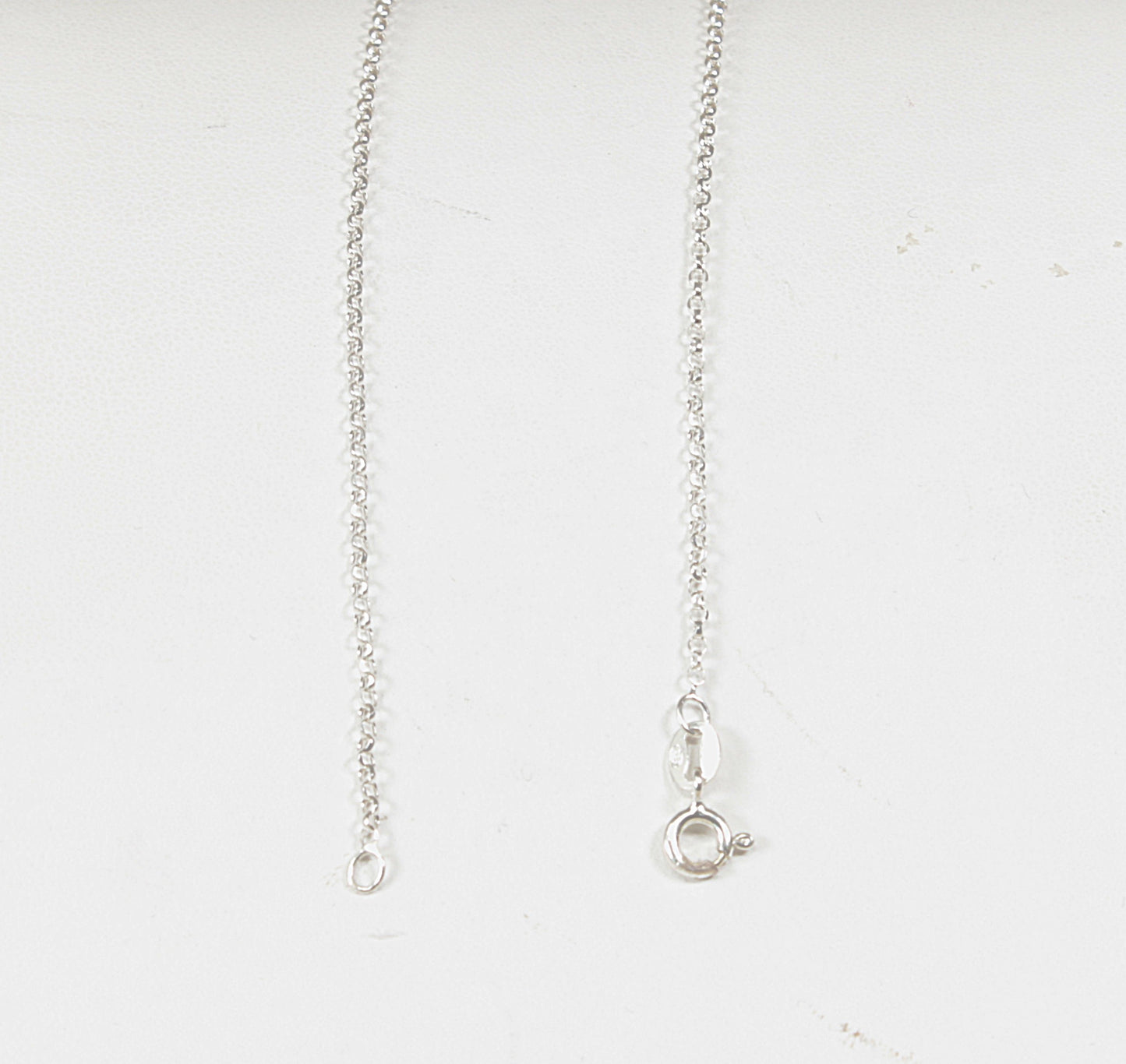 Silver Blue Chalcedony Style Gemstone Pendant Necklace