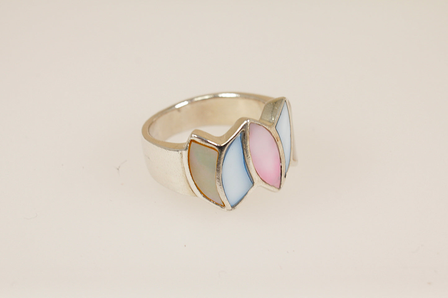 Silver Mother of Pearl Statement Ring