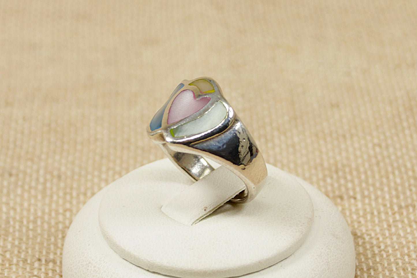 Silver Mother of Pearl Statement Ring