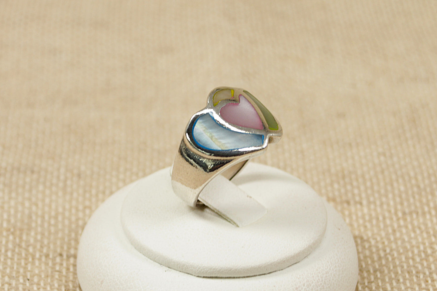 Silver Mother of Pearl Statement Ring