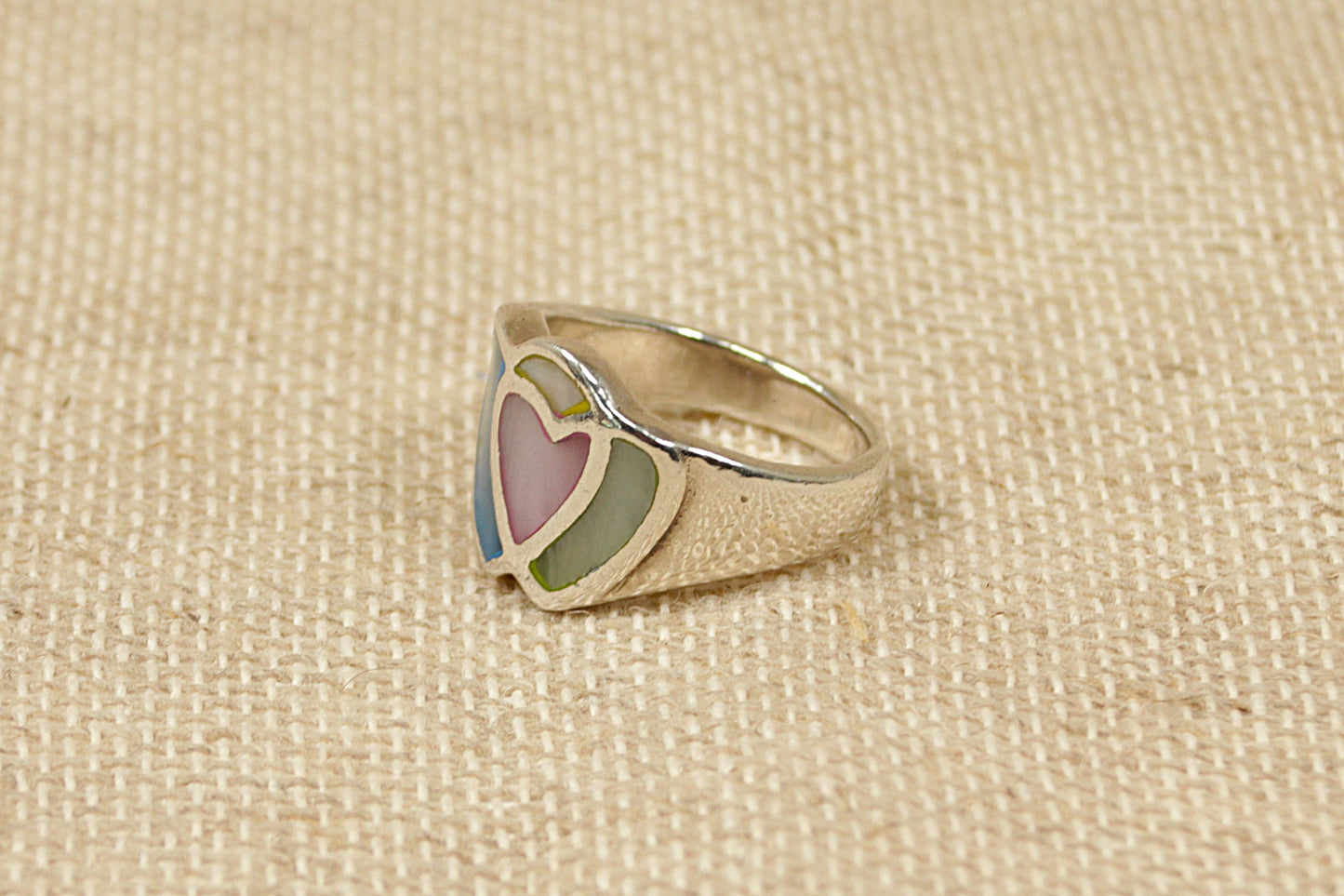 Silver Mother of Pearl Statement Ring