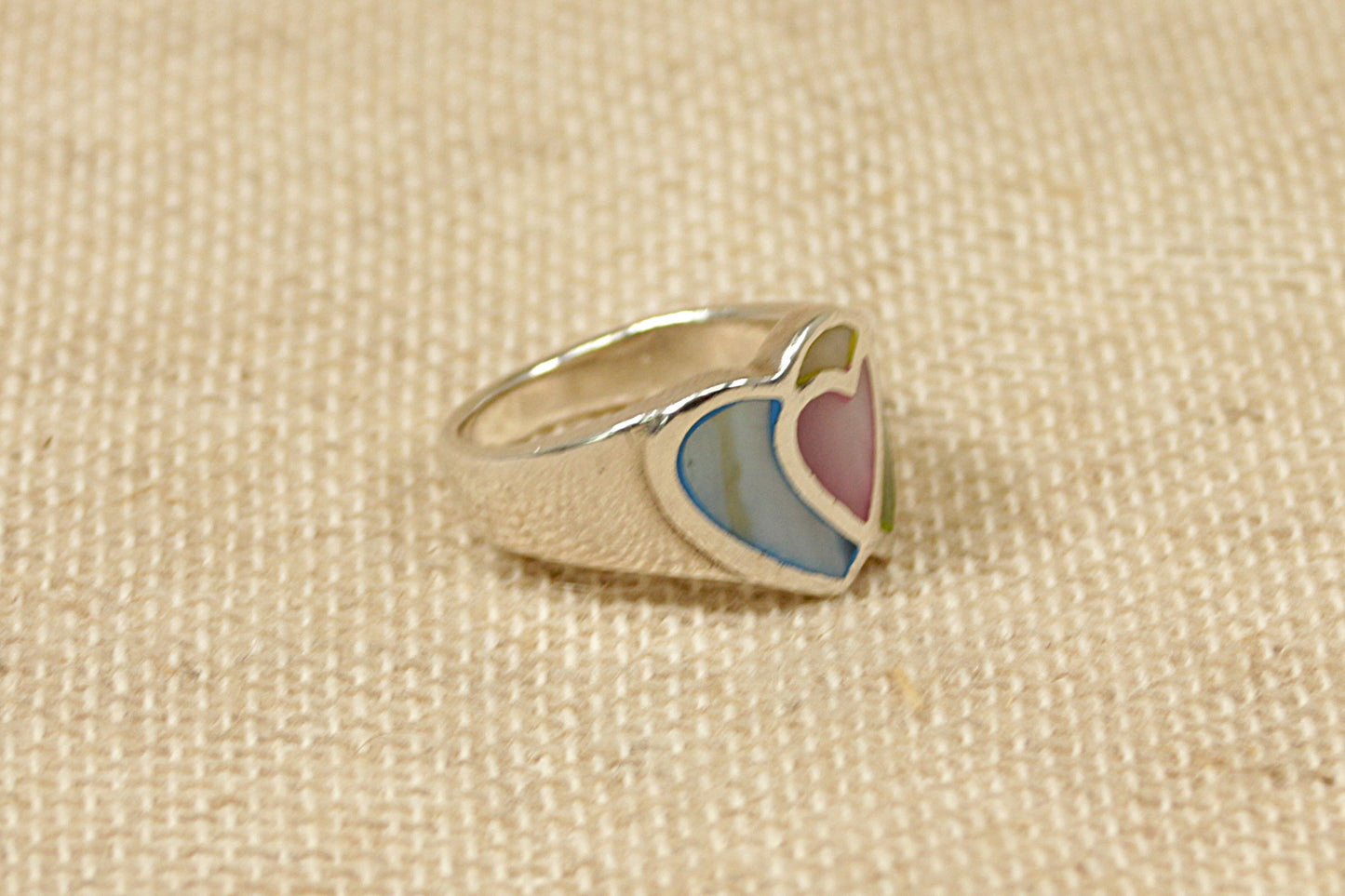 Silver Mother of Pearl Statement Ring