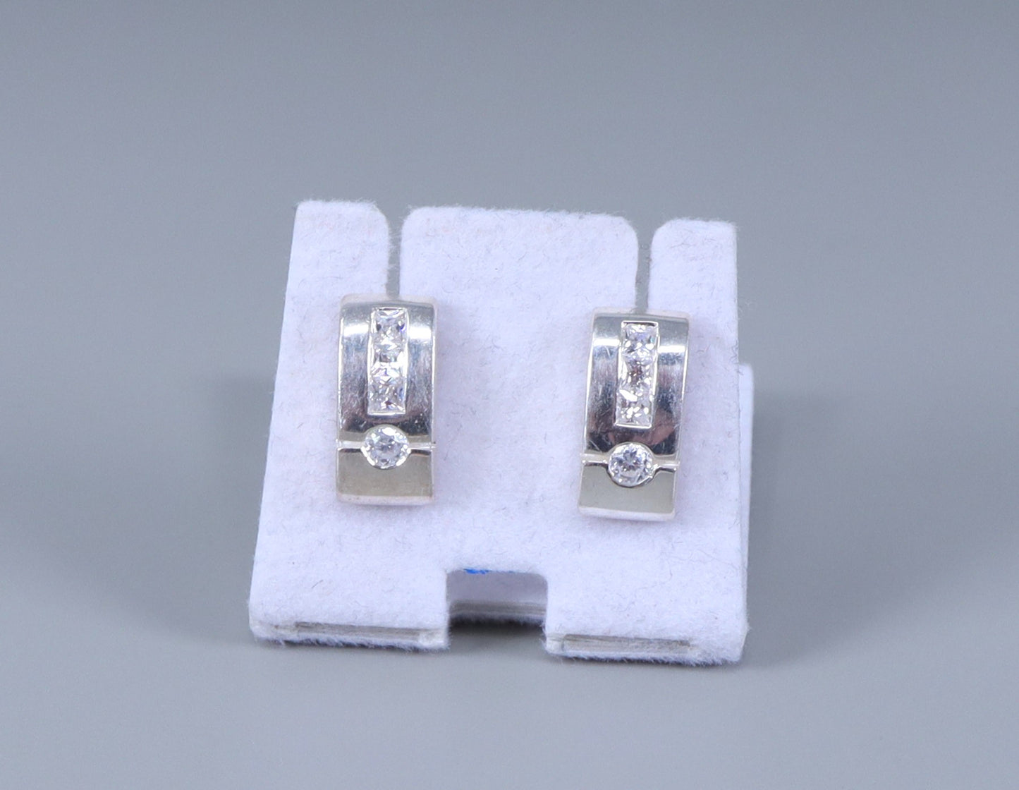 Silver Cubic Zirconia Stud Earrings