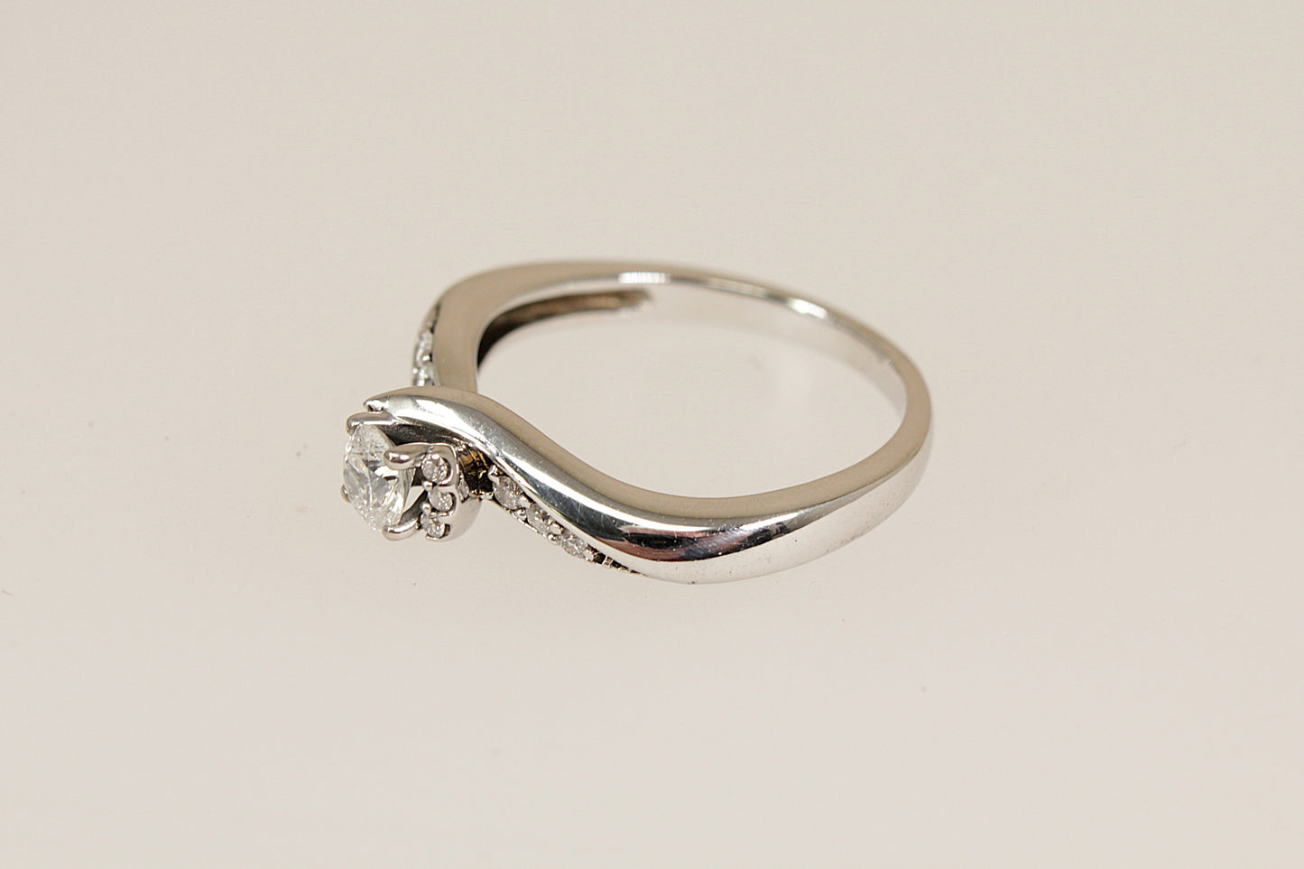 9ct White Gold Diamond Solitaire Ring