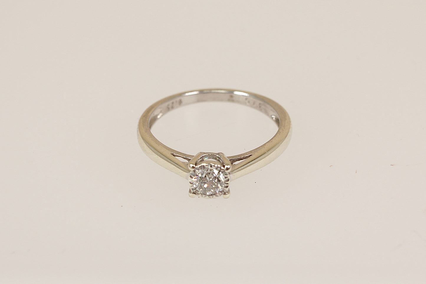 9ct White Gold Diamond Solitaire Ring