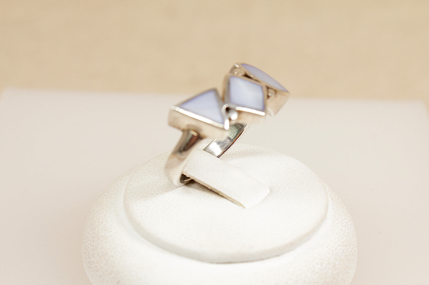 Silver Mother of Pearl Statement Ring