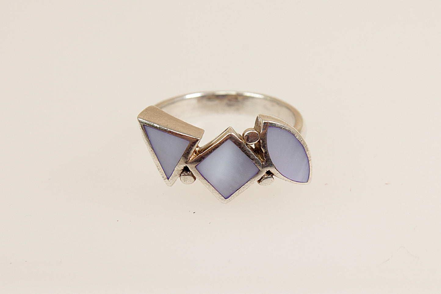 Silver Mother of Pearl Statement Ring