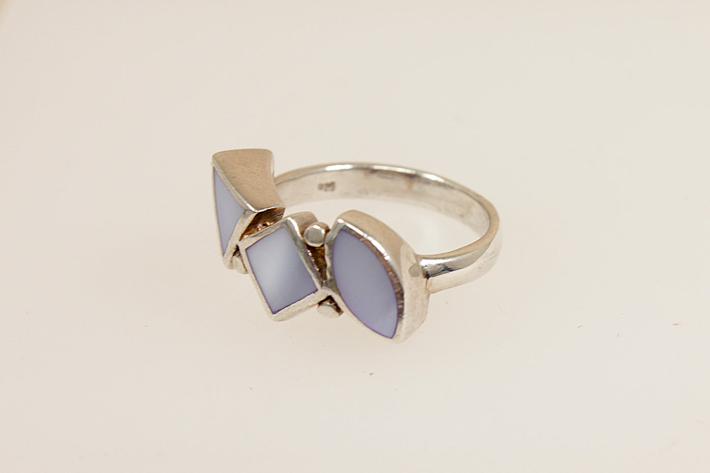 Silver Mother of Pearl Statement Ring