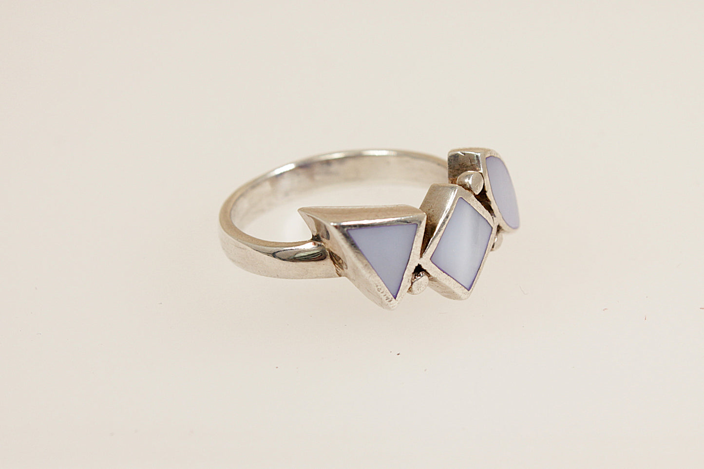 Silver Mother of Pearl Statement Ring