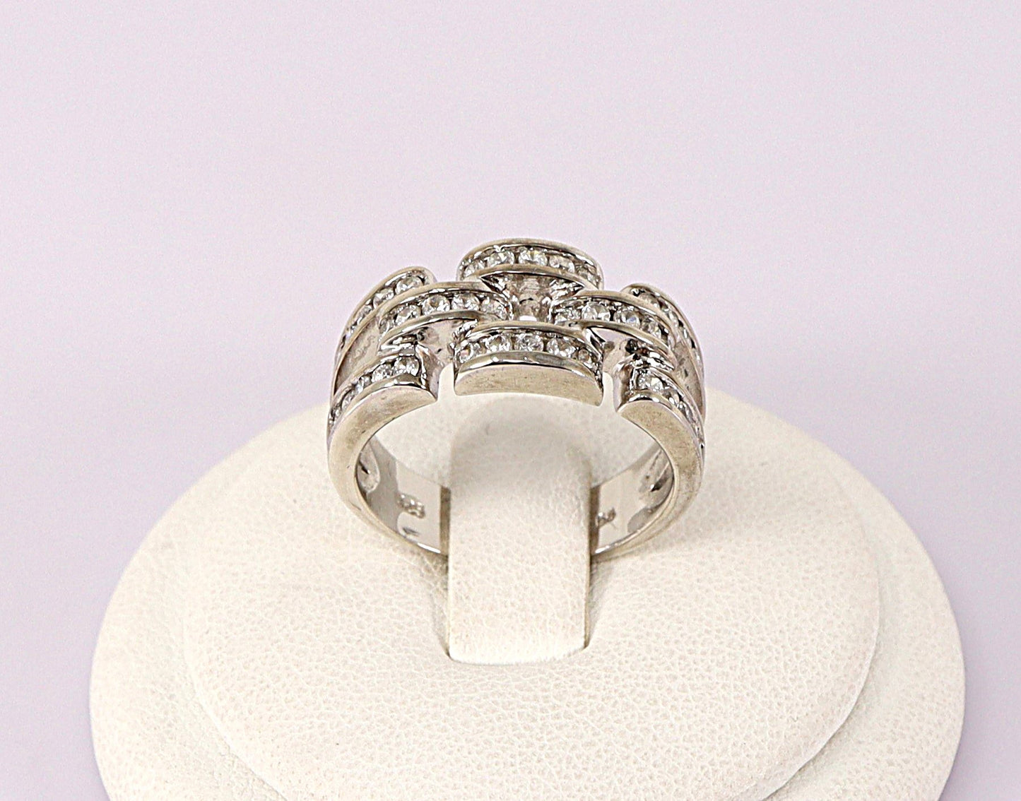 Silver Cubic Zirconia Band Ring