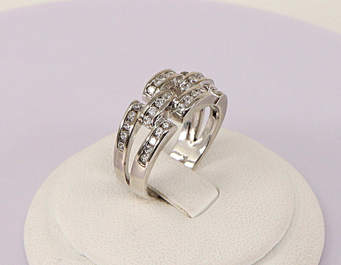 Silver Cubic Zirconia Band Ring