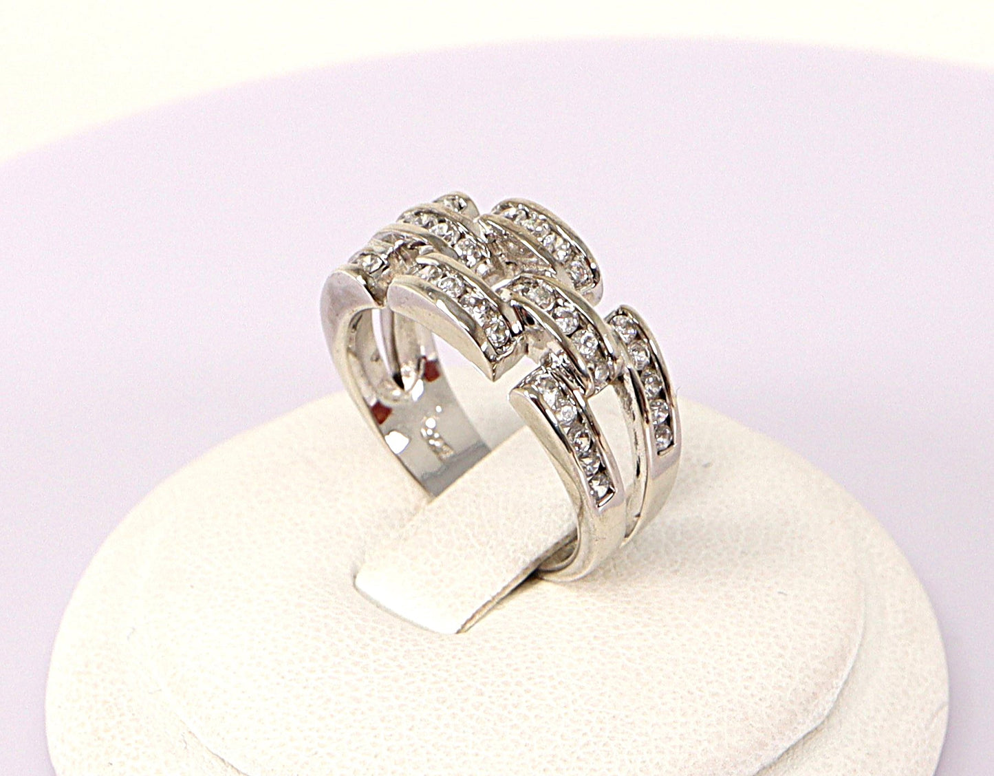 Silver Cubic Zirconia Band Ring