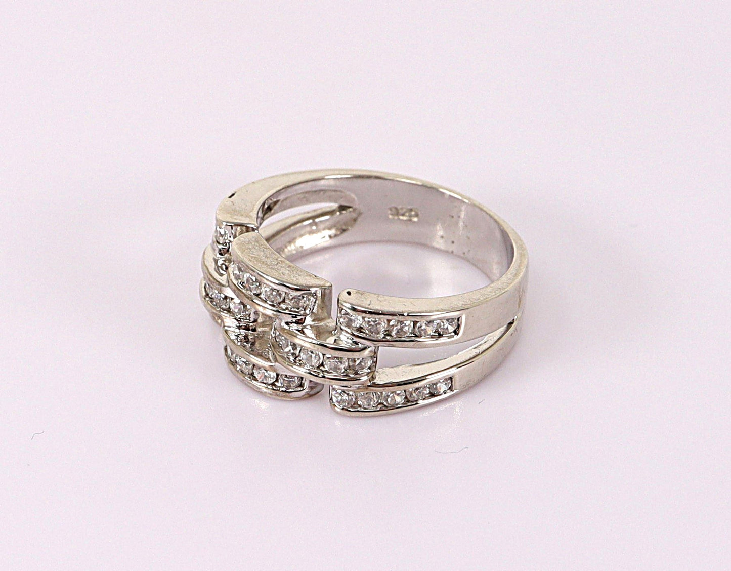 Silver Cubic Zirconia Band Ring