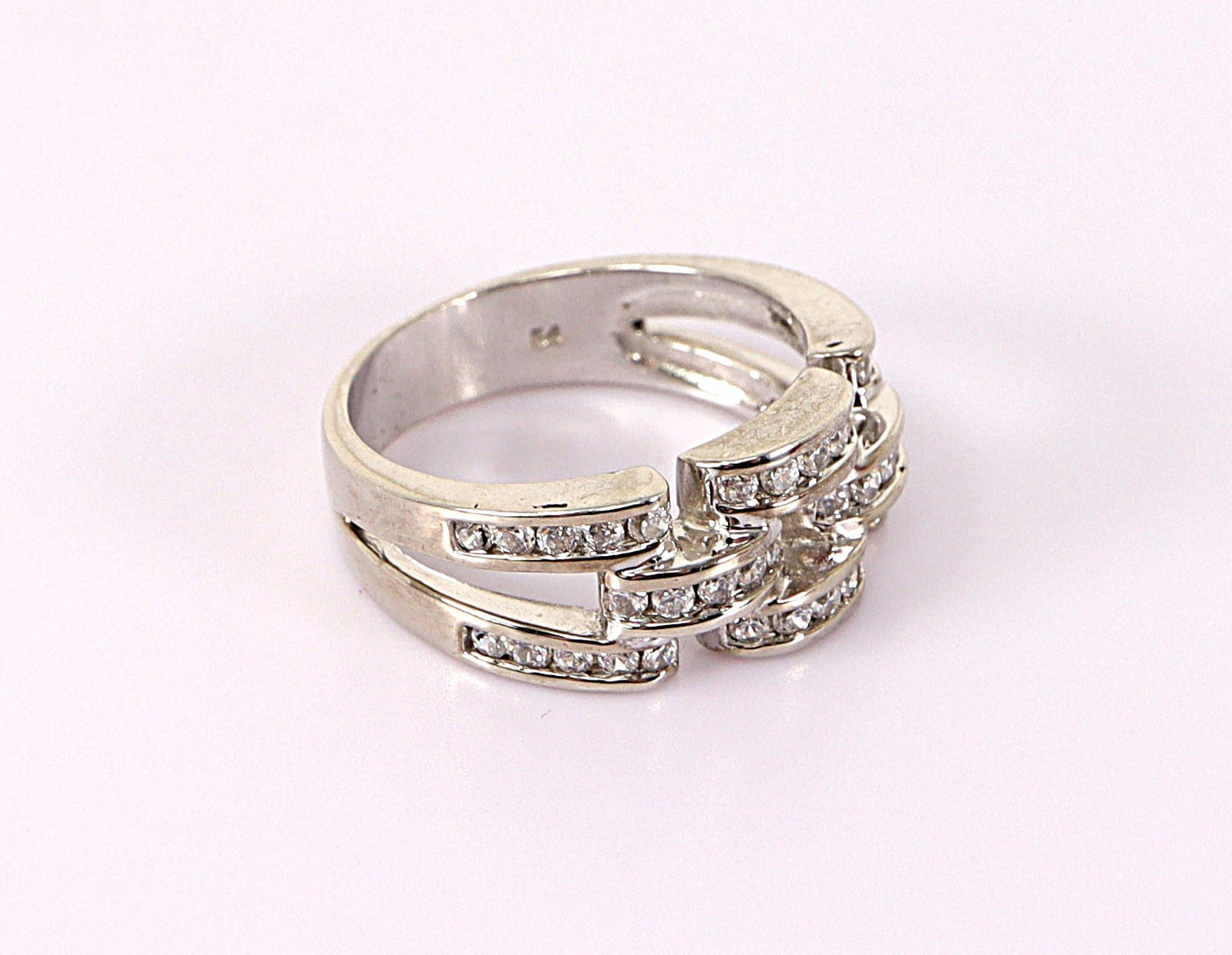 Silver Cubic Zirconia Band Ring