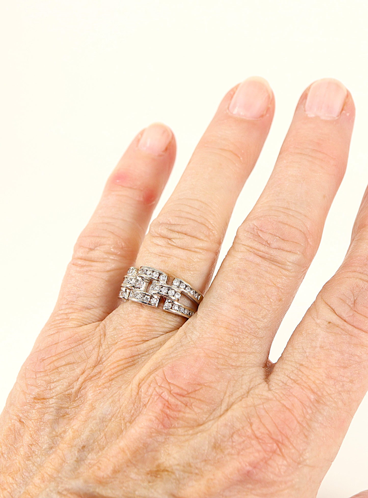 Silver Cubic Zirconia Band Ring