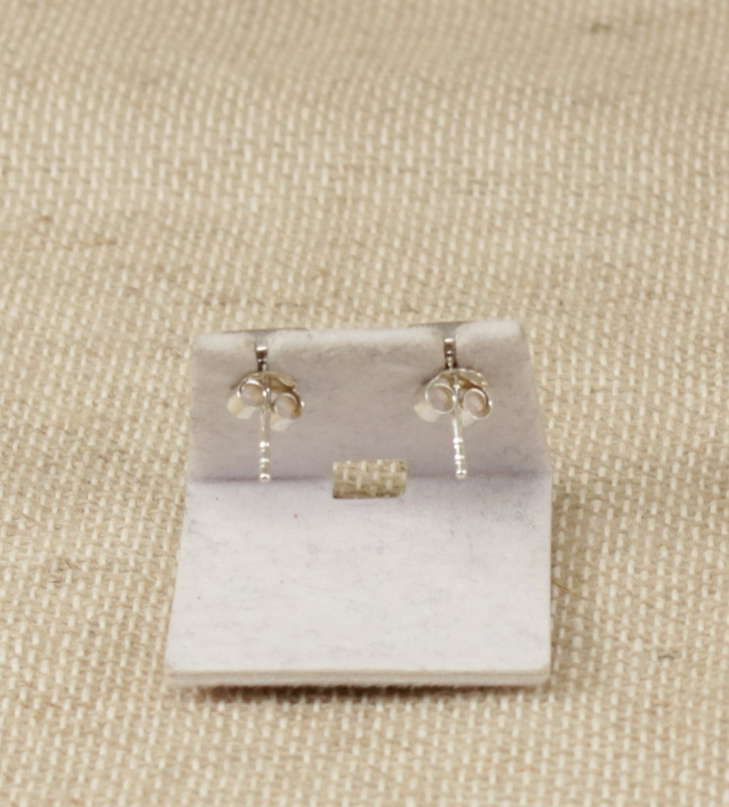 Silver Square Stud Earrings
