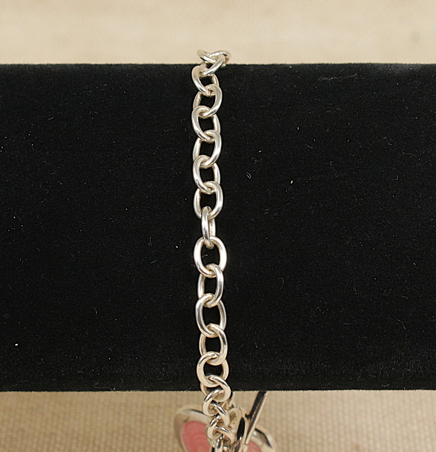 Silver Heart Bracelet 'T' Bar Fastener