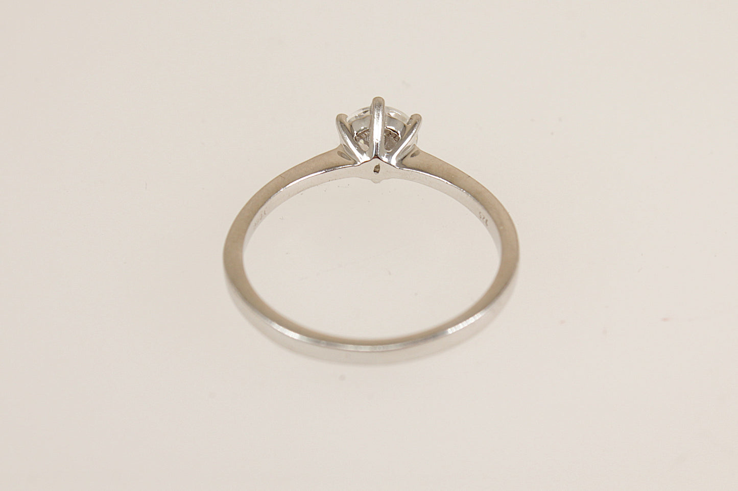 Silver CZ Crystal Solitaire Ring