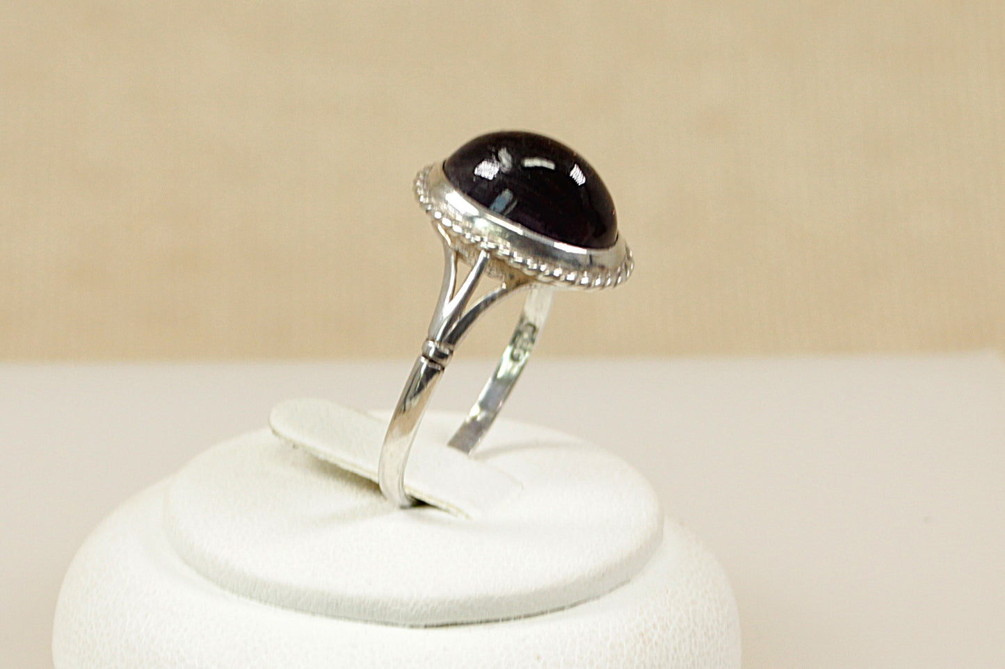 Silver Iolite Solitaire Ring