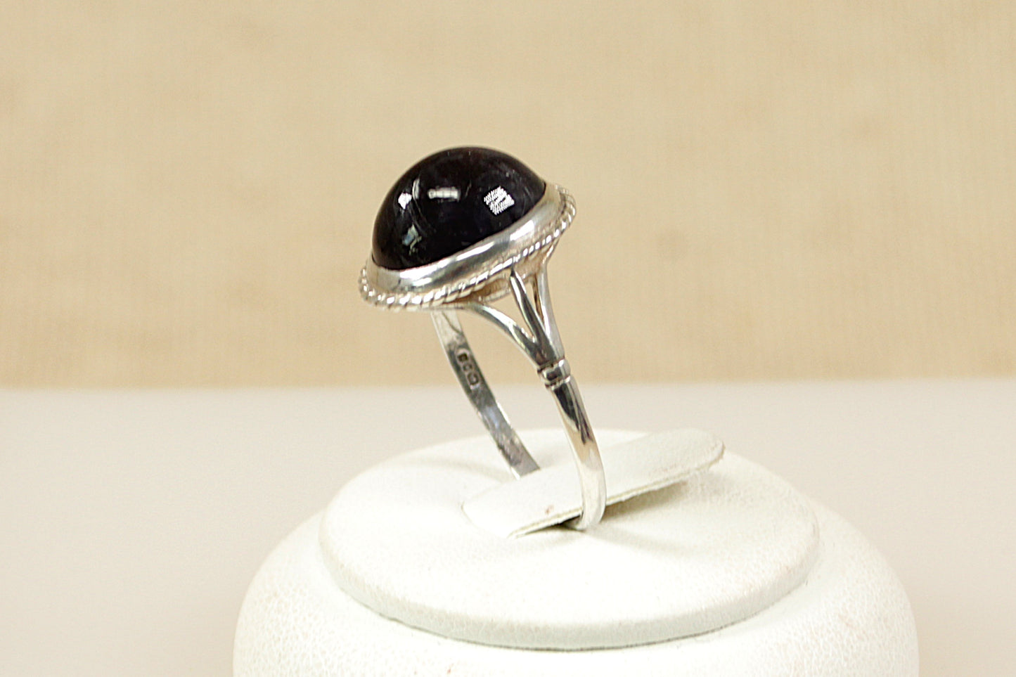 Silver Iolite Solitaire Ring