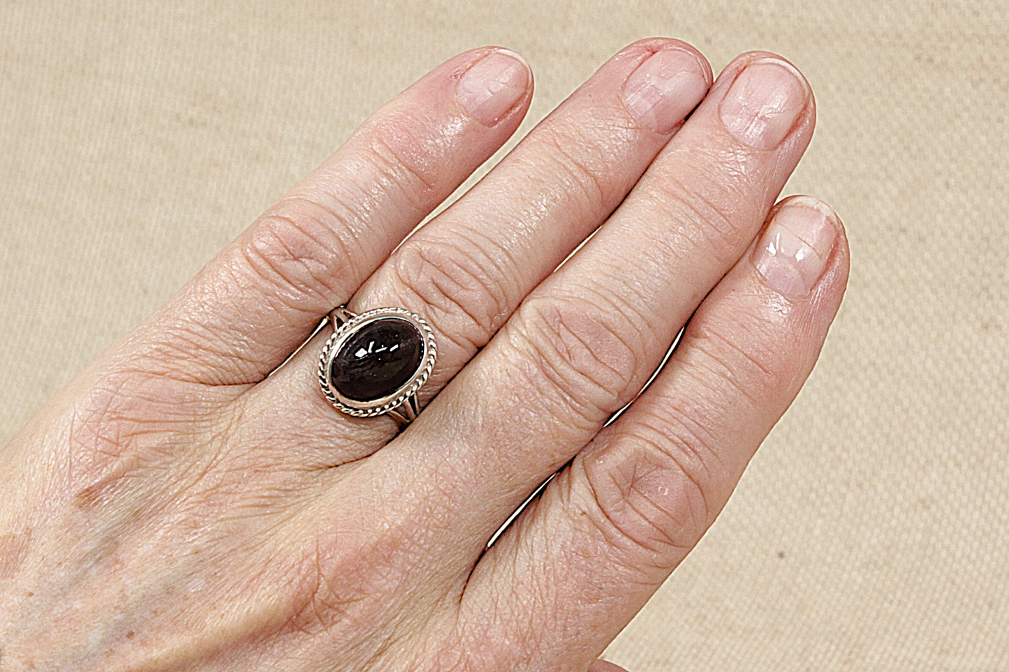 Silver Iolite Solitaire Ring