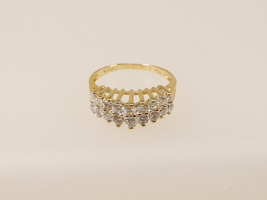 14ct yellow gold 0.50ct diamond cluster ring