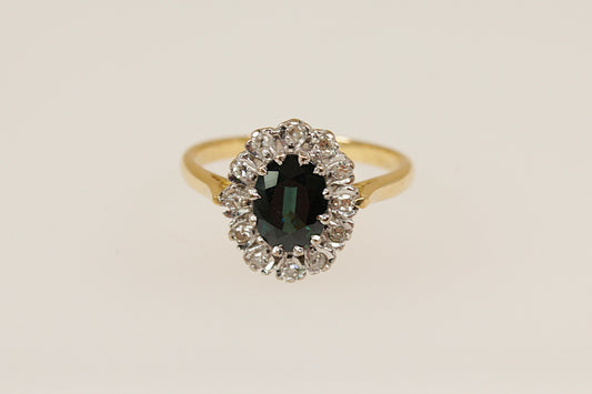 18ct sapphire and diamond diana ring