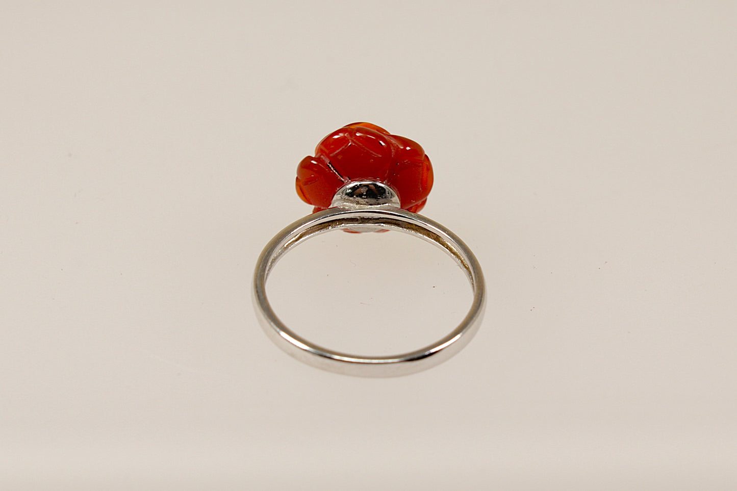 Silver Red Rose Ring