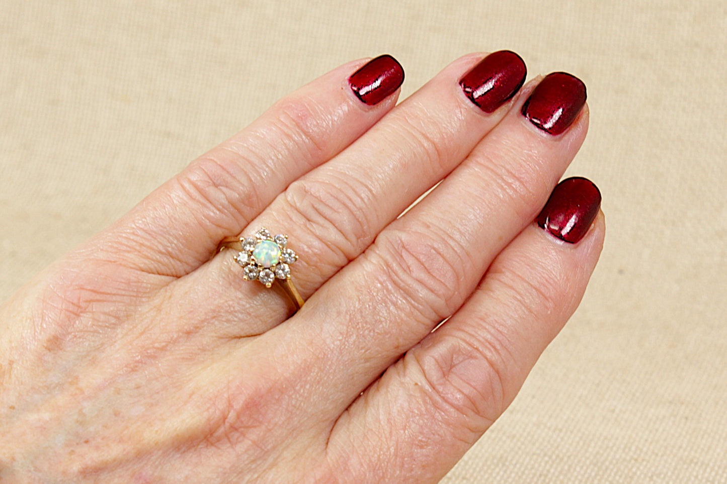 9ct Opal Daisy Ring