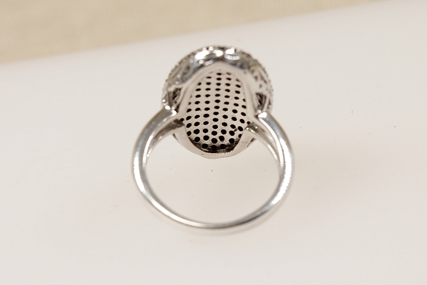 Silver Garnet Pave Cluster Ring