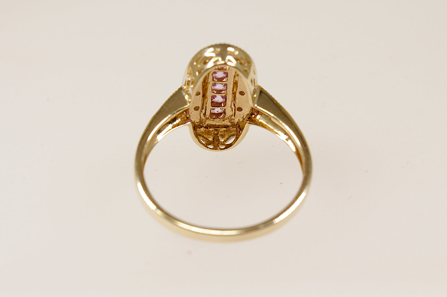 9ct Pink Sapphire and Diamond Ring