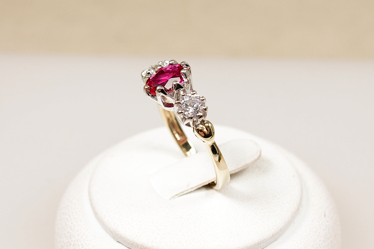 9ct Ruby and Crystal Trilogy Ring
