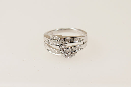 9ct White Gold Diamond Cluster Ring