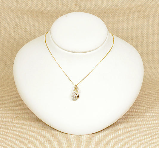 9ct Gold Diamond Cluster Pendant Necklace