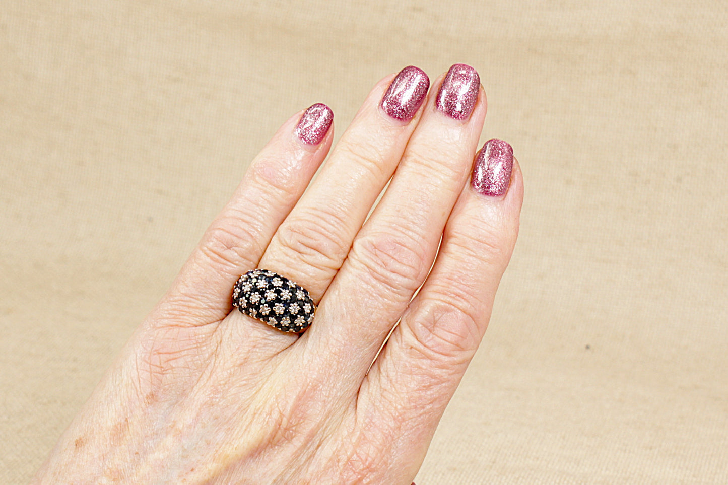 9ct Sapphire and Diamond Cluster Ring