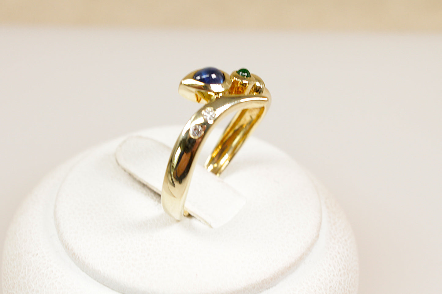 14ct Sapphire, Emerald & Diamond Ring