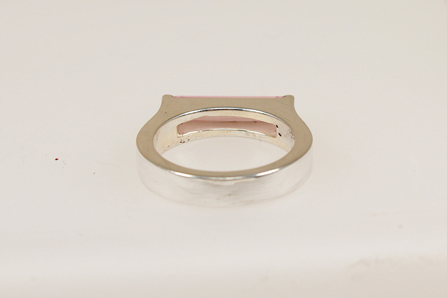 Silver Pink Crystal Ring