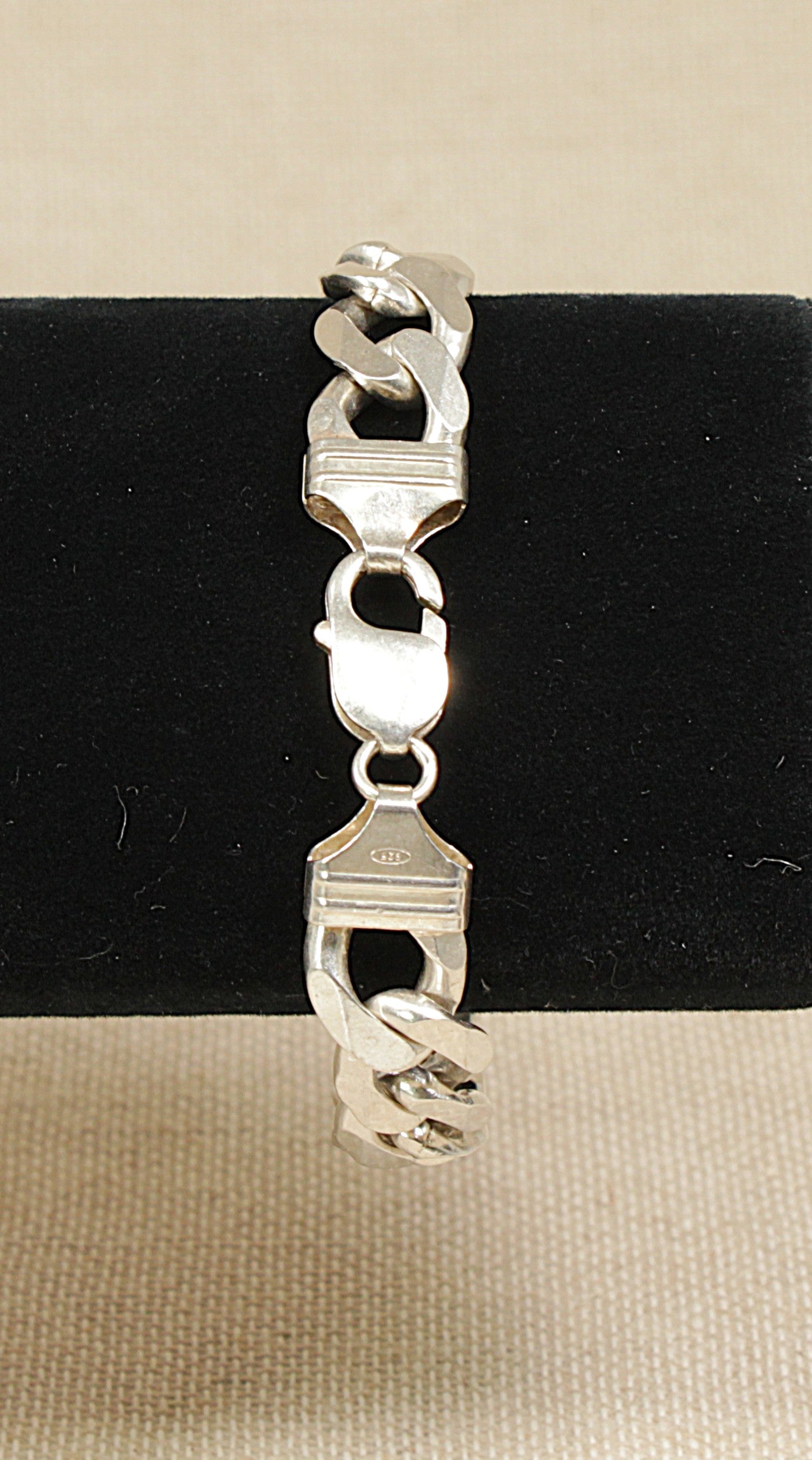 Silver Flat Curb Link Bracelet